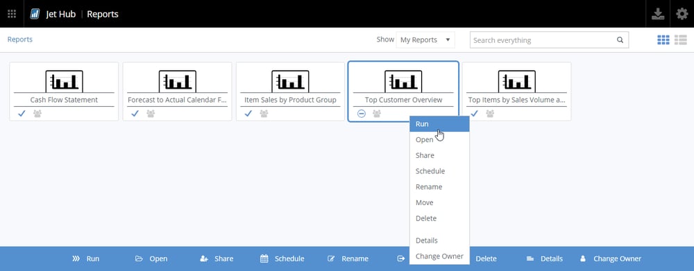 Jet Hub (previously Jet Web Portal) reporting