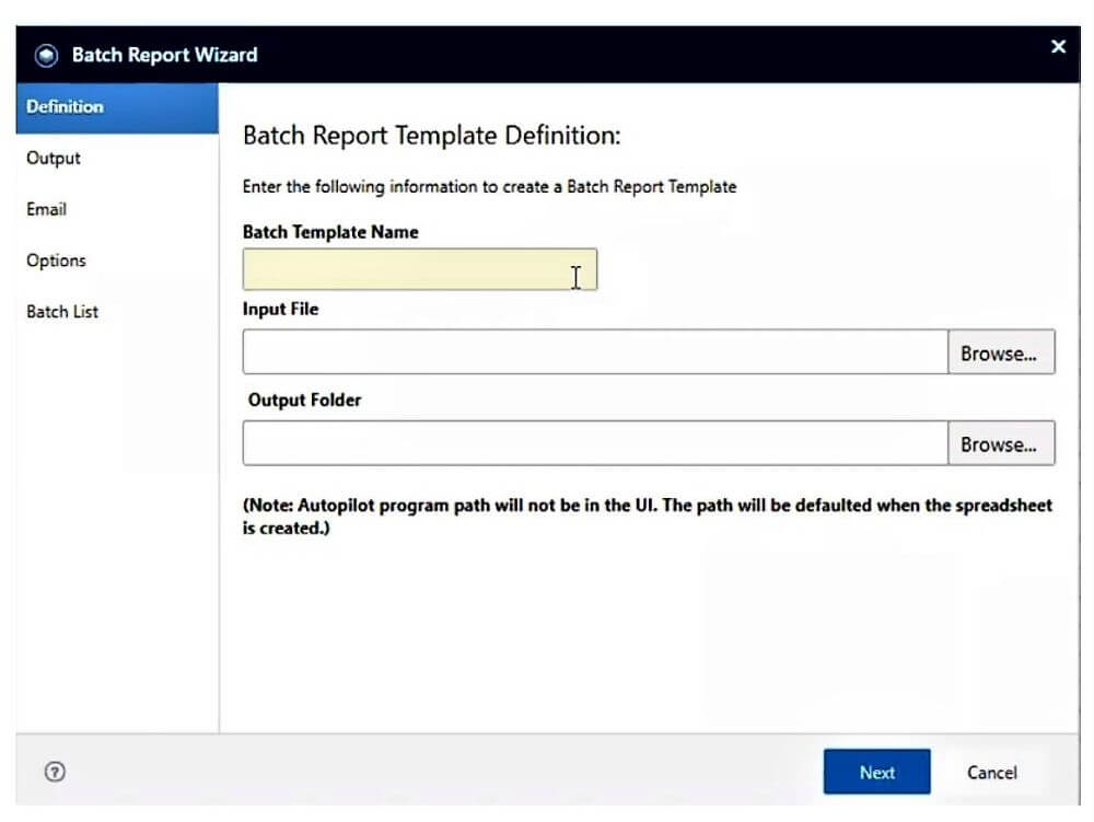 New Report Wizard for Batch Reporting