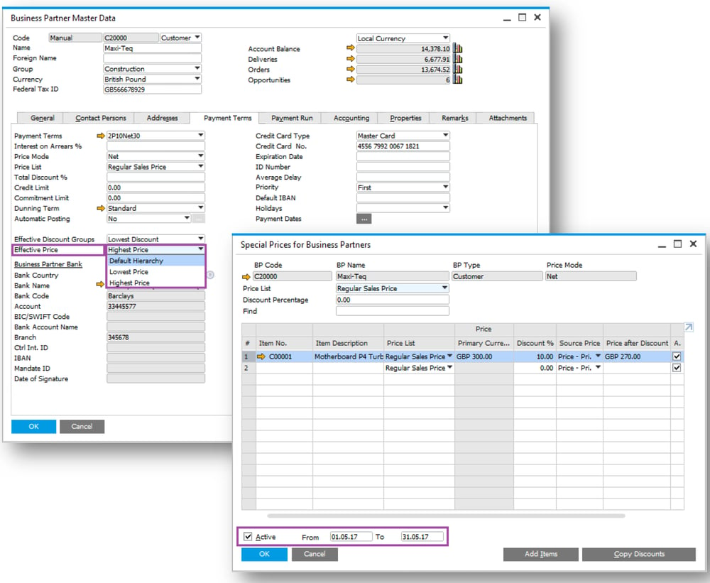Price List Enhancements in SAP Business One 9.3.