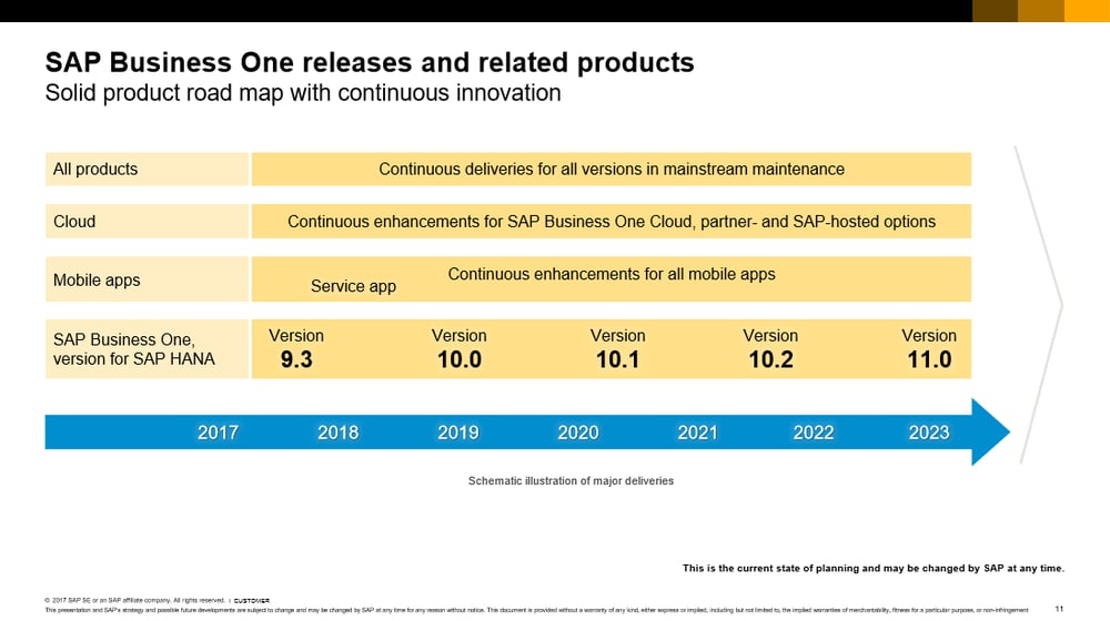Roadmap for SAP Business One