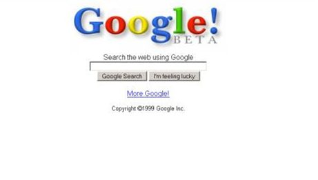 1999 Google homepage, still in beta testing